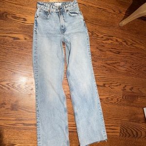 Zara light wash wide leg jeans
